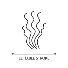 Bad smell pixel perfect linear icon. Stinky scent. Toxic gas, stench. Fragrance curves. Thin line customizable illustration. Contour symbol. Vector isolated outline drawing. Editable stroke