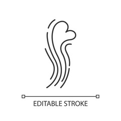 Odor pixel perfect linear icon. Good smell. Aromatic fragrance flow. Evaporation. Thin line customizable illustration. Contour symbol. Vector isolated outline drawing. Editable stroke