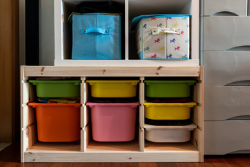 Color storage boxes for clothes