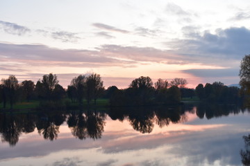 Obraz premium Sonnenuntergang am See