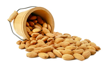 Almond kernel or almonds nut isolated on white background