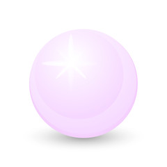 Beautiful light pink pearl on a white background