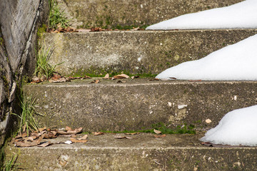 Snowy stairs at the house very dangerous.