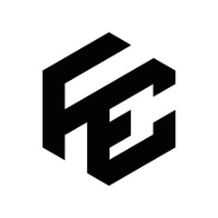 FE F E initial letter logo icone designs