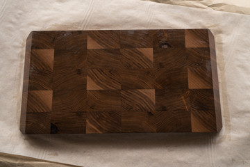 food safe oil finish applied on walnut cutting board composition