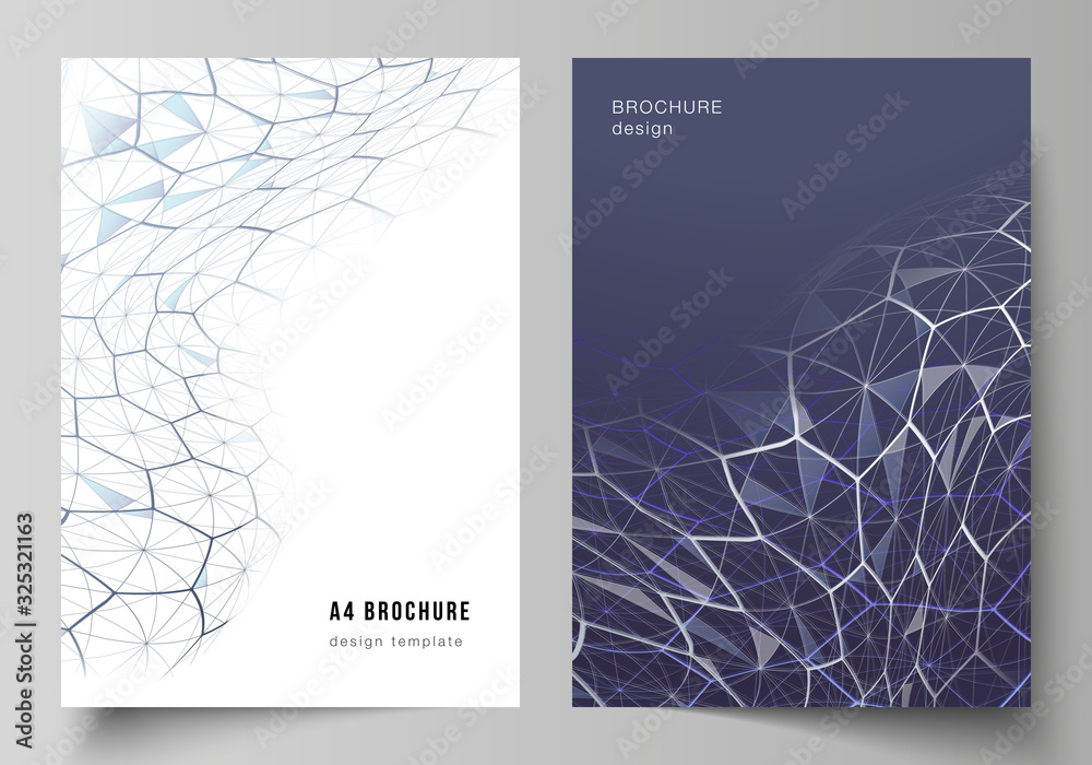 Wall mural vector layout of a4 format cover mockups design templates for brochure, flyer. digital technology an