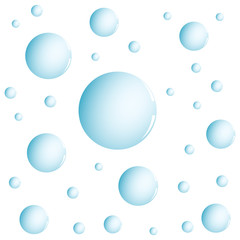 Perfect design of water bubbles on a light background
