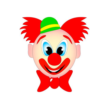 Beautiful design of a funny clown on a white background 