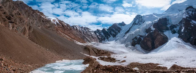 Photo sur Plexiglas Anti-reflet K2 Panoramic view of Gondogoro La mountain range from the way to Khuspang, Pakistan