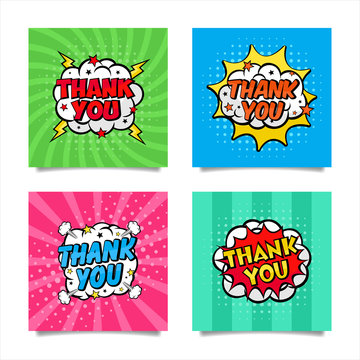 Thank You Pop art style collection