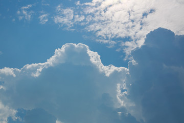 fluffy cloud above clear blue sky