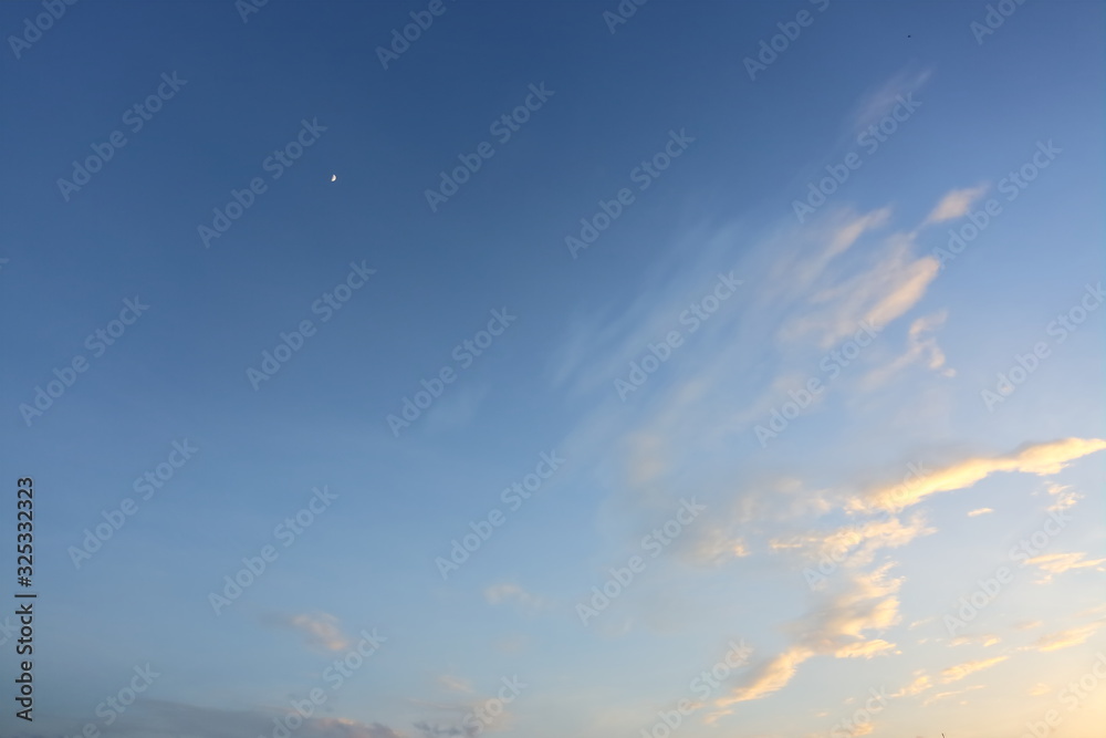 Wall mural evening blue sky background