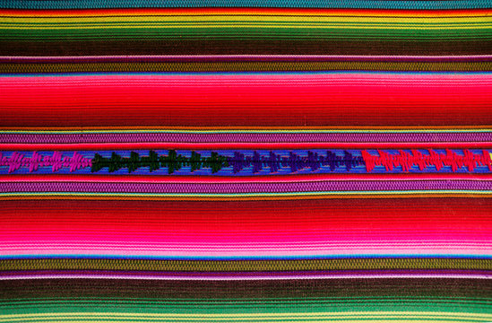 Bright traditional Mayan Guatemalan woven fabric