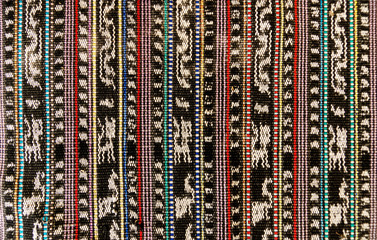 Traditional Mayan Guatemalan woven fabric with animal signs