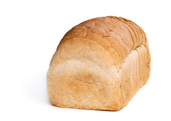 Sliced white wheat bread isolated on white background