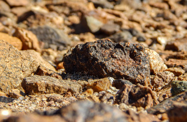 dark granite close-up on a Sunny day