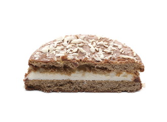 Coconuts marshmallow cake chocolate isolated on white background