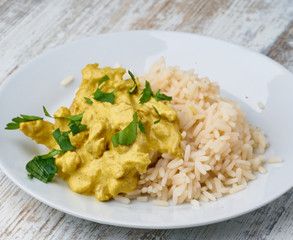 chicken curry with rice homemade