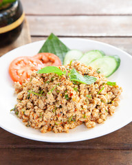 Larb, Thai spicy minced pork salad