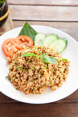 Larb, Thai spicy minced pork salad