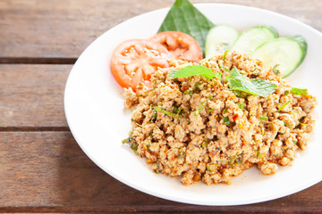 Larb, Thai spicy minced pork salad