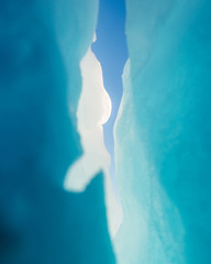 Fototapeta na wymiar Ice formations on icebergs, Greenland.