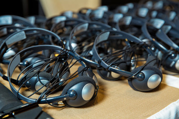 headphones used for simultaneous translation equipment simultaneous interpretation equipment . A...