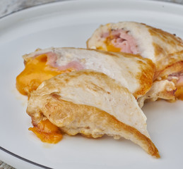 chicken breast sliced stuffed with sauce
