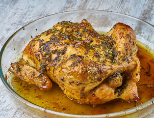 baked chicken homemade with greens