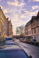 Street with cars in Koblenz, Germany