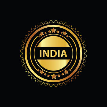India grunge retro gold isolated stamp