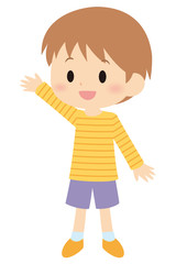 手を振る男の子