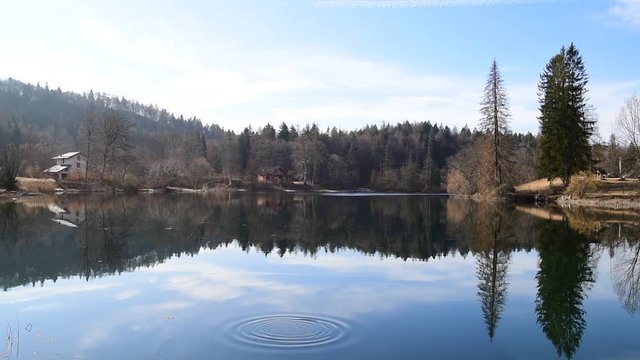 Cei lake in Trentino, winter season