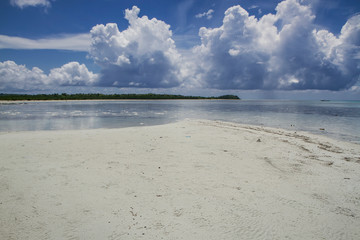 white sand beach and dramatic clouds at Karimunjawa Island