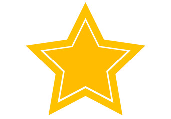 Forma de estrella amarilla sobre fondo blanco.