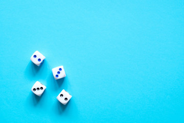 Dice on blue