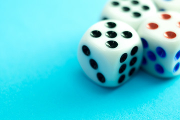 Dice on blue