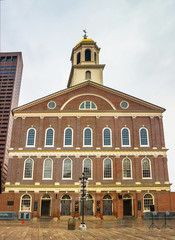 Fototapeta na wymiar Faneuil Hall in Government Center of downtown Boston in USA