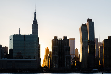 Fototapeta na wymiar New York Empire State Sunset Panorama