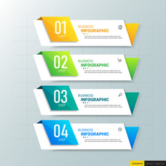 Modern infographics 4 steps design template.	