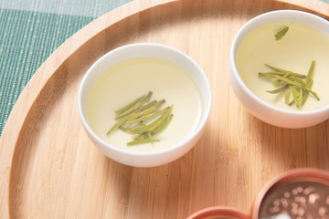 Organic green tea has a health preserving function. It's a hot drink that Oriental and Asian people like very much. It is also called Chinese tea