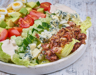 cobb salad with bacon and cherries