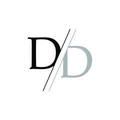Letter dd logo black and grey