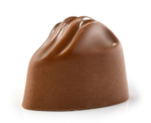 chocolate praline on white background
