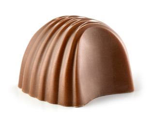 chocolate praline on white background