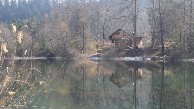Cei lake in Trentino winter season