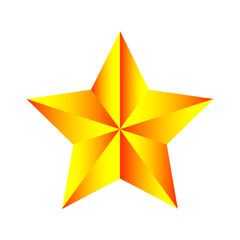 Magnificent and beautiful design of a golden star 