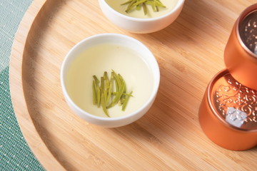 Organic green tea has a health preserving function. It's a hot drink that Oriental and Asian people like very much. It is also called Chinese tea