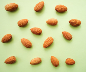 almonds fresh, color background