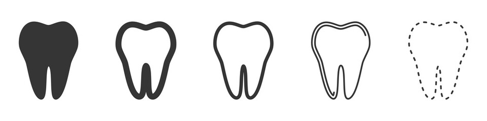 Obraz premium Set of Tooth vector icons. Vector illustration.